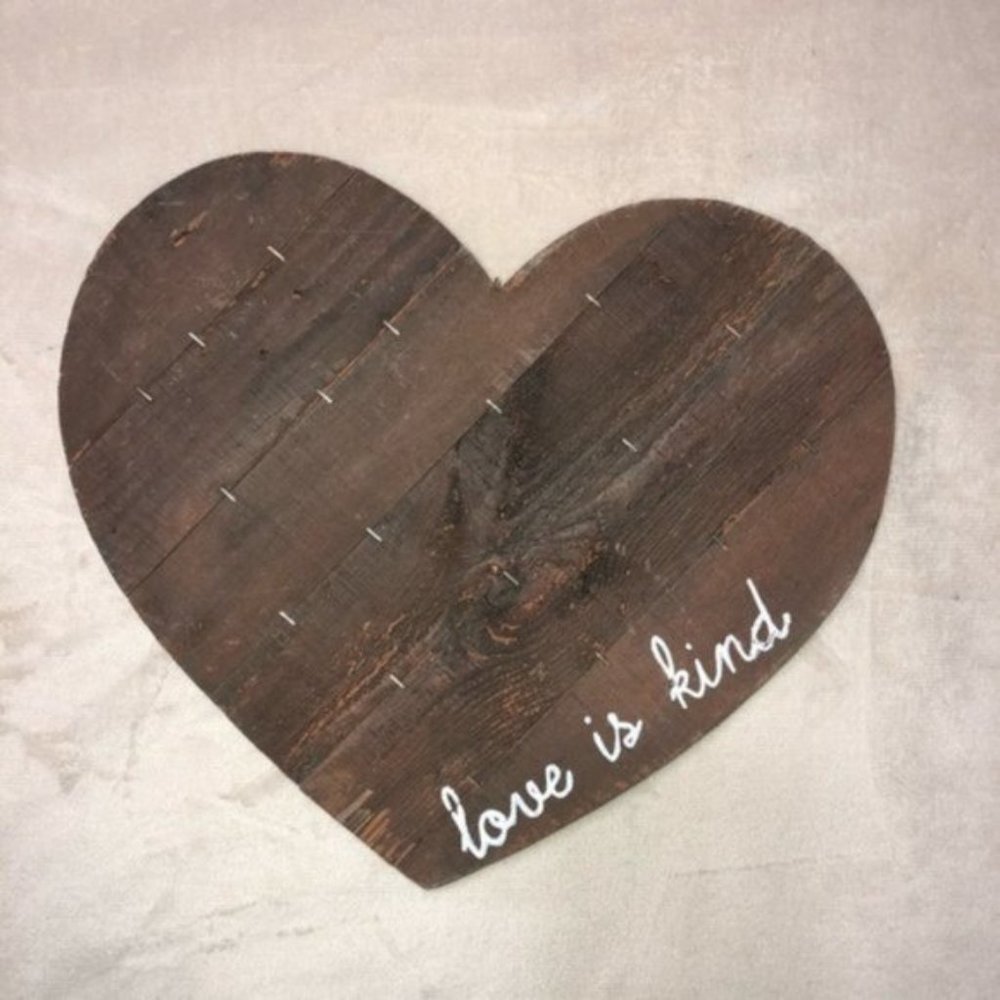 Wooden Heart Love Is Kind